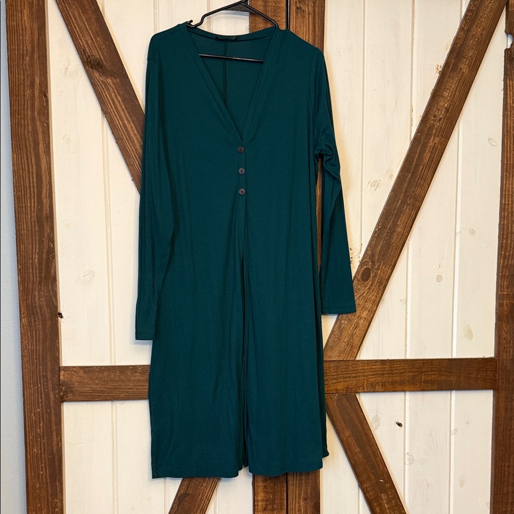 Lane Bryant Teal Long Sleeve Buttoned cardigan 14/16